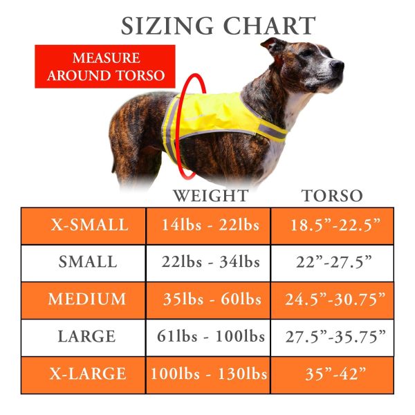 Lite Dog Vest. Coverage to Mid Back. Reflective Hi Visibility Fluorescent Yellow Fabric Helps to Keep Them in Sight and Safe On and Off Leash. - Image 2