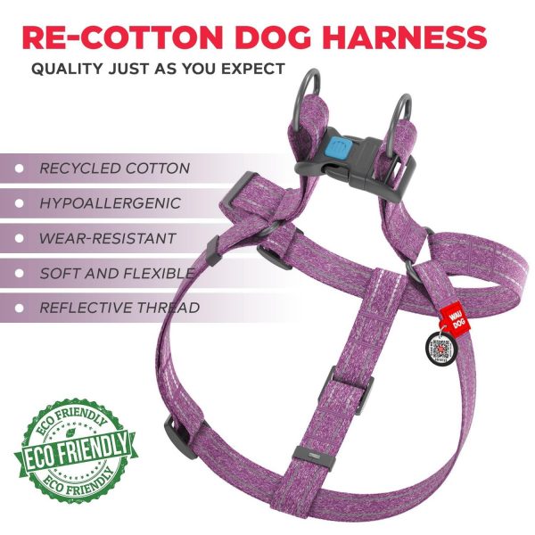 Re Cotton Dog Harness Eco Friendly Dog Harness for Small Dogs Medium & Large Dogs   Reflective Dog Harness with QR ID Tag   Puppy Harness with Adjustable Size for Male & Female Dogs - Image 2