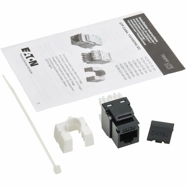 Eaton Tripp Lite Series Cat6a Keystone Jack - 4PPoE Compliant, 110/Krone, 568A/B, RJ45 Ethernet, Black, TAA - Image 7