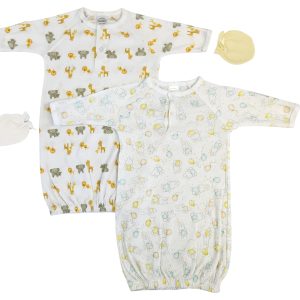 Unisex Newborn Baby 4 Piece Gown Set Nc_0778