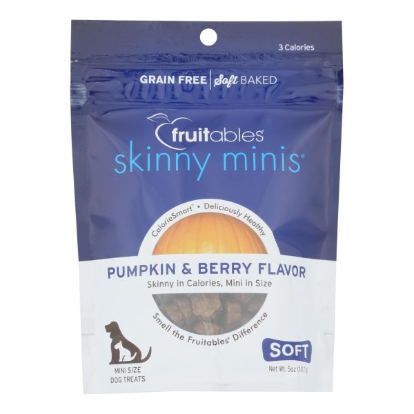Fruitables Skinny Minis Dog Treats - Soft Pumpkin & Berry Flavor - Case of 12 - 5 OZ - Image 3