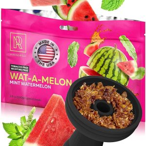 Hookah Flavor Watermelon Mint Herbal   Hookah Shisha Tobacco Free Molasses  Hookah Tobacco & Nicotine Free with Real Organic Shisha Hookah Flavors 100 Gram   3.5 ounce Watermelon Ice Hookah Molasses