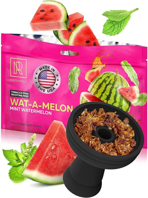 Hookah Flavor Watermelon Mint Herbal   Hookah Shisha Tobacco Free Molasses  Hookah Tobacco & Nicotine Free with Real Organic Shisha Hookah Flavors 100 Gram   3.5 ounce Watermelon Ice Hookah Molasses