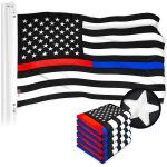 Thin Blue & Red Line State Flag 3x5 Ft 5-Pack Embroidered Polyester By G128