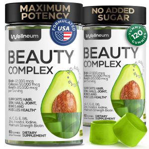 Biotin and Collagen Peptide Gummies for Hair Growth Skin and Nails 12000 Mcg   Biotin Chewables with Keratin Max Strength   Beauty Gummies for Women and Men   Sugar Free Non GMO Gummy Supplement