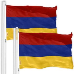 G128 2-Pack: Armenia Armenian Flag 3x5 FT Printed 150D Polyester