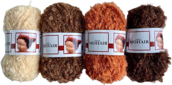 Mohair Bouclé Yarn Doll Hair Waldorf Doll Making Hair (Orange Red)