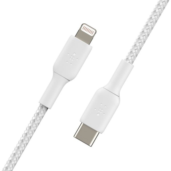 Belkin BoostCharge Braided USB-C to Lightning Cable (1 meter / 3.3 foot, White) - Image 2