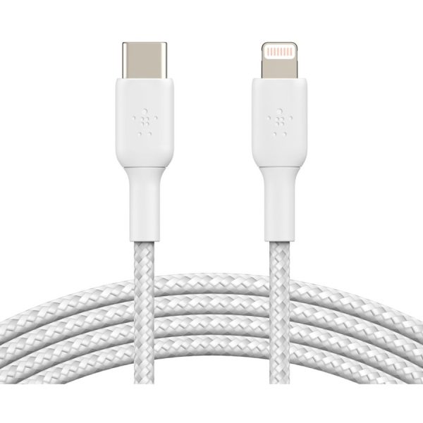 Belkin BoostCharge Braided USB-C to Lightning Cable (1 meter / 3.3 foot, White) - Image 5