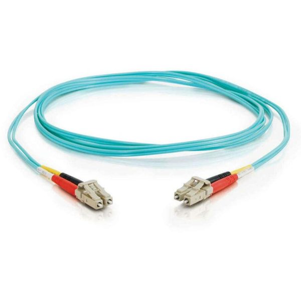 C2G 1m LC-LC 10Gb 50/125 Duplex Multimode OM3 Fiber Cable -Aqua- 3ft - Image 2