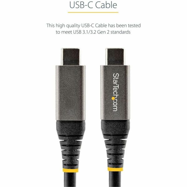 StarTech.com 20" 50cm USB C Cable 10Gbps, USB 3.1 Type-C Cable, 5A/100W, DP Alt Mode, USB-C Cord for USB-C Laptop/Phone/Device - Image 4
