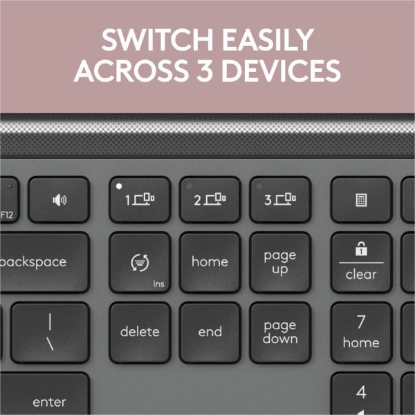Logitech Signature Slim K950 Wireless Keyboard, Sleek Design, Quiet Typing, Bluetooth, Multi-OS, Graphite - Image 3