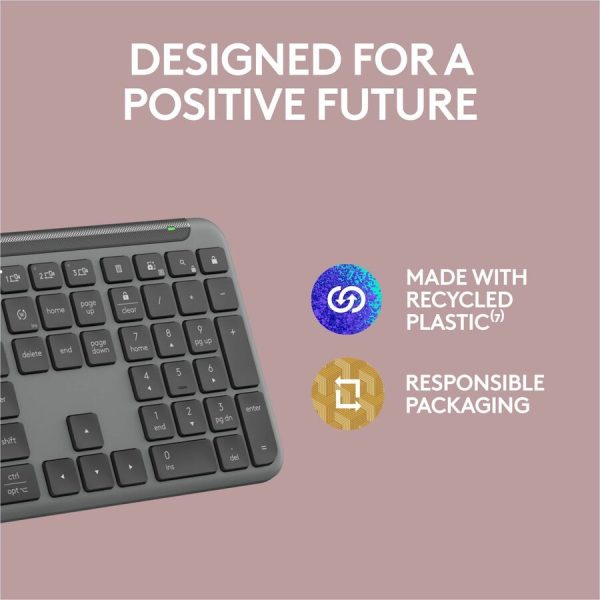 Logitech Signature Slim K950 Wireless Keyboard, Sleek Design, Quiet Typing, Bluetooth, Multi-OS, Graphite - Image 10