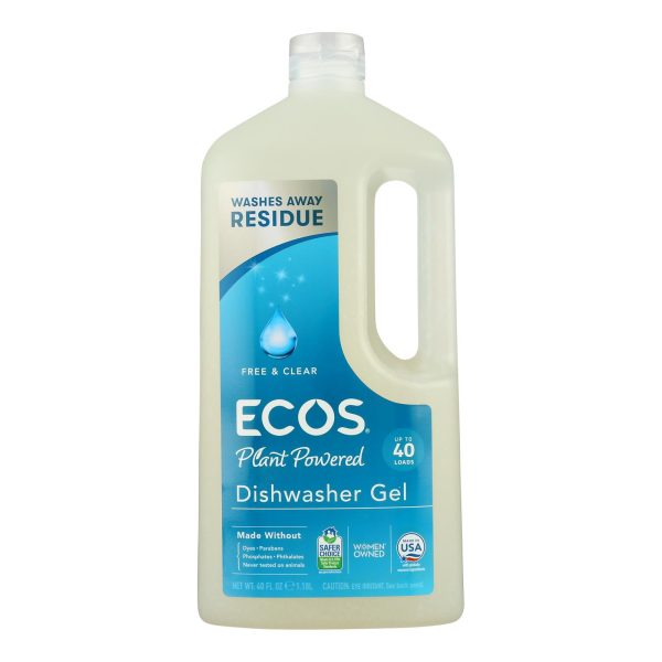 Earth Friendly Free and Clear Auto Dishwasher Gel - Case of 8 - 40 FL oz.