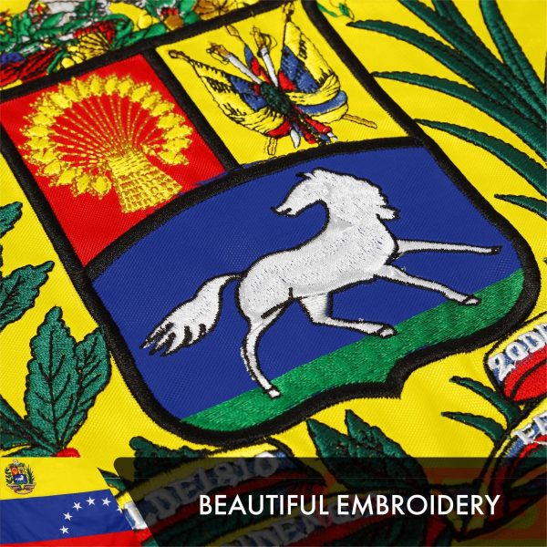 G128 10 Pack: Venezuela 7 Stars Venezuelan Flag | 3x5 Ft | Double ToughWeave Series Double Sided Embroidered 210D Polyester | Country Flag, Embroidered Design, Brass Grommets, Heavy Duty, 2-ply - Image 4
