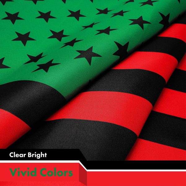 G128 Afro American Black Liberation BLM Flag | 3x5 Ft | LiteWeave Pro Series Printed 150D Polyester | Indoor/Outdoor, Vibrant Colors, Brass Grommets, Thicker and More Durable Than 100D 75D Polyester - Image 3