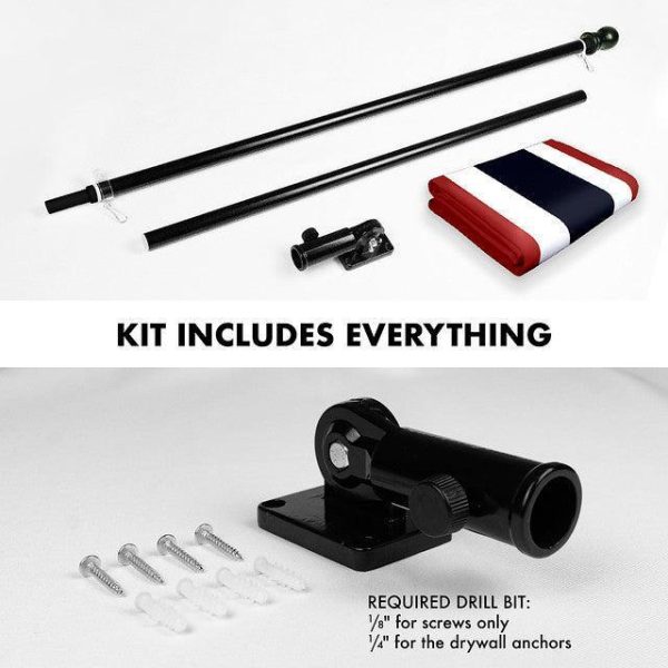 G128 Combo Pack: 6 Feet Tangle Free Spinning Flagpole (Black) Thailand Thai Flag 3x5 ft Printed 150D Brass Grommets (Flag Included) Aluminum Flag Pole - Image 2