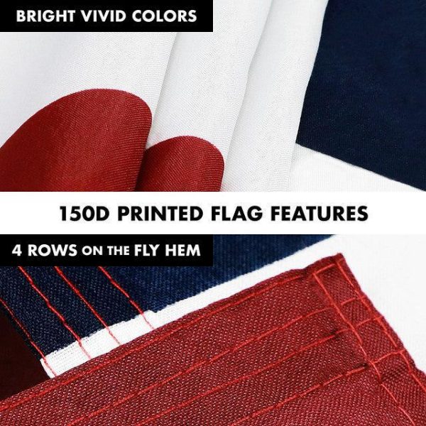 G128 Combo Pack: 6 Feet Tangle Free Spinning Flagpole (Black) Thailand Thai Flag 3x5 ft Printed 150D Brass Grommets (Flag Included) Aluminum Flag Pole - Image 5