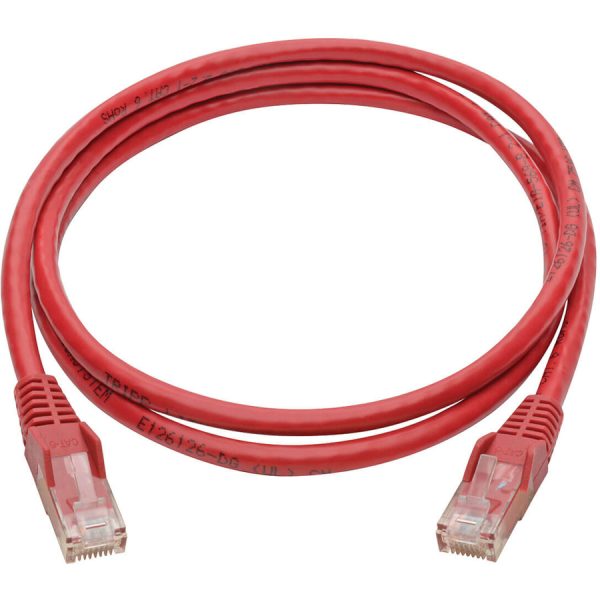 Eaton Tripp Lite Series Cat6 Gigabit Snagless Molded (UTP) Ethernet Cable (RJ45 M/M), PoE, Red, 4 ft. (1.22 m) - Image 2