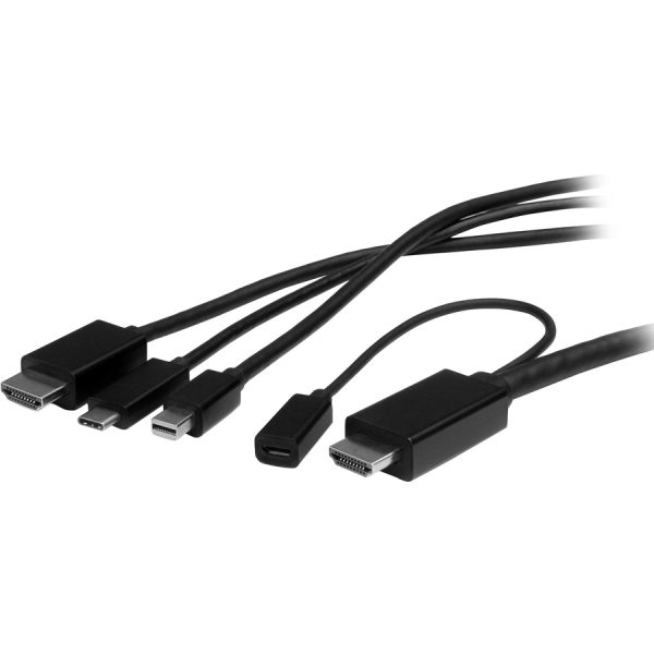 StarTech.com USB-C HDMI Cable Adapter - 6 ft / 2m - 4K - Thunderbolt Compatible - HDMI / USB C / Mini DisplayPort to HDMI Cable - Image 2