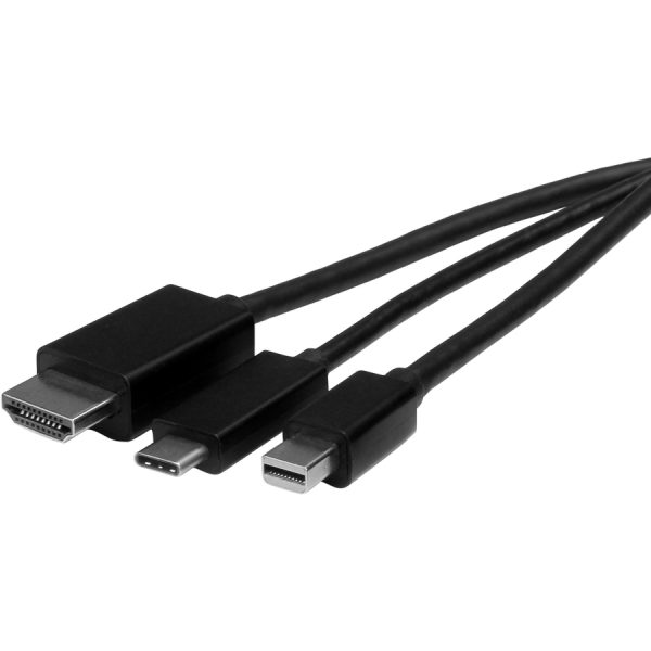 StarTech.com USB-C HDMI Cable Adapter - 6 ft / 2m - 4K - Thunderbolt Compatible - HDMI / USB C / Mini DisplayPort to HDMI Cable - Image 3