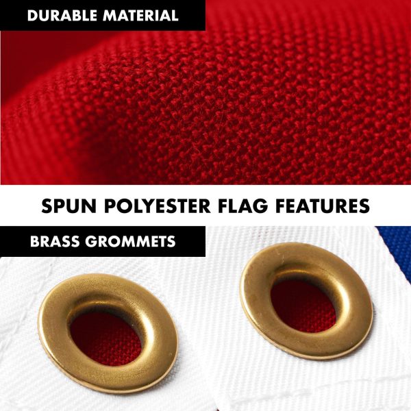 G128 Combo Pack: 6 Ft Tangle Free Aluminum Spinning Flagpole (White) & Ohio OH State Flag 3x5 Ft, StormFlyer Series Embroidered 220GSM Spun Polyester | Pole with Flag Included - Image 4