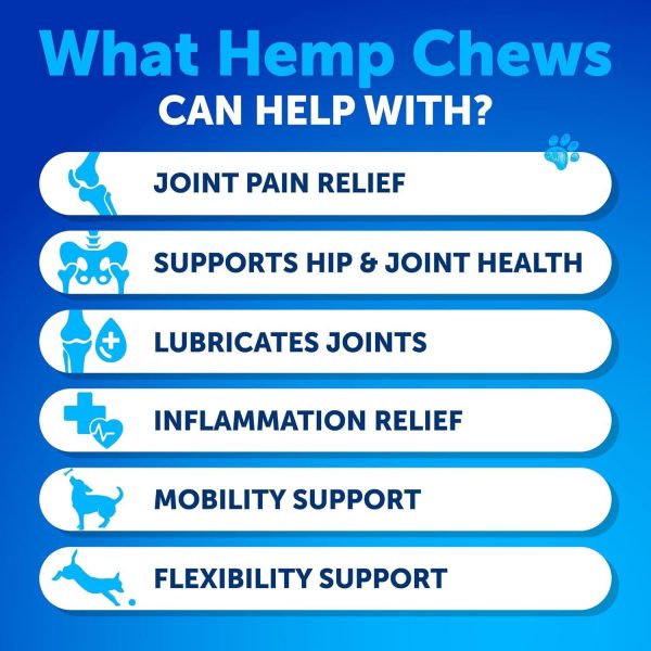 Hemp Hip and Joint Supplement for Dogs   Glucosamine for Dogs Joint Pain Relief   Chews with Chondroitin MSM Hemp Oil   Mobility Support   Canine Cartilage Health   120 Soft Treats   Made in USA - Image 2