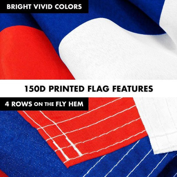 G128 Combo Pack: 6 Feet Tangle Free Spinning Flagpole (Silver) Russia Russian Flag 3x5 ft Printed 150D Brass Grommets (Flag Included) Aluminum Flag Pole - Image 5