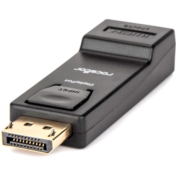 Rocstor Premium DisplayPort to HDMI Video Adapter Converter - M/F - 1 x HDMI Female - 1 x DisplayPort Male - Gold Platted Connectors - Black - ADAPTER CONVERTER Male/Female - Image 2