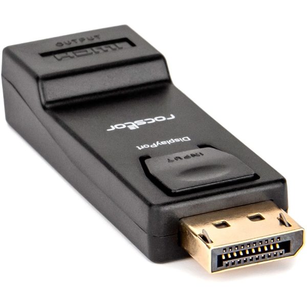Rocstor Premium DisplayPort to HDMI Video Adapter Converter - M/F - 1 x HDMI Female - 1 x DisplayPort Male - Gold Platted Connectors - Black - ADAPTER CONVERTER Male/Female - Image 3