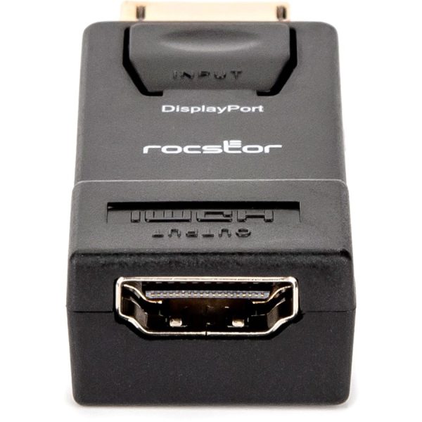 Rocstor Premium DisplayPort to HDMI Video Adapter Converter - M/F - 1 x HDMI Female - 1 x DisplayPort Male - Gold Platted Connectors - Black - ADAPTER CONVERTER Male/Female - Image 4