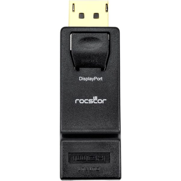 Rocstor Premium DisplayPort to HDMI Video Adapter Converter - M/F - 1 x HDMI Female - 1 x DisplayPort Male - Gold Platted Connectors - Black - ADAPTER CONVERTER Male/Female - Image 6