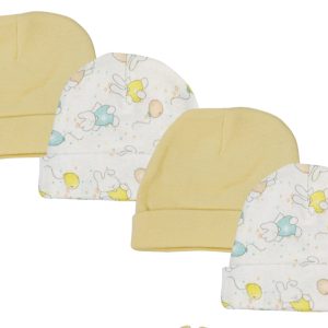 Baby Boy, Baby Girl, Unisex Infant Caps (pack Of 4) Nc_0281