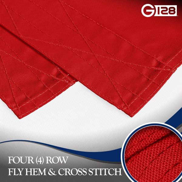 G128 Georgia State Flag | 6x10 Ft | StormFlyer Series Embroidered 220GSM Spun Polyester | Embroidered Design, Indoor/Outdoor, Brass Grommets, Heavy Duty, All Weather - Image 5