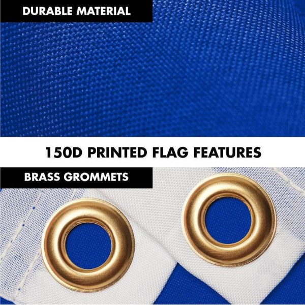 G128 Combo Pack: 6 Ft Tangle Free Spinning Flagpole (White) & European Union Flag 3x5 Ft Printed 150D Polyester, Brass Grommets (Flag Included) Aluminum Flag Pole - Image 4