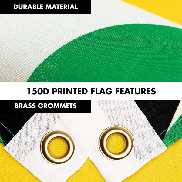 G128 Combo Pack: 6 Ft Tangle Free Aluminum Spinning Flagpole (Black) & Guyana Guyanese Flag 3x5 Ft, LiteWeave Pro Series Printed 150D Polyester | Pole with Flag Included - Image 4