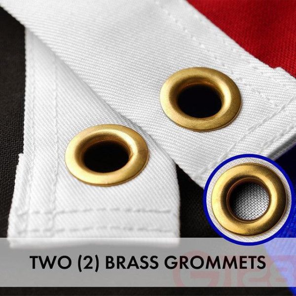 G128 Combo Pack: USA American Flag & Blue Lives Matter Flag 4x6 Ft Embroidered Spun Polyester, Indoor/Outdoor, Brass Grommets, Police Flag - Image 3