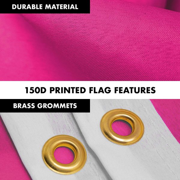 G128 Combo Pack: 6 Feet Tangle Free Spinning Flagpole (Black) Solid Magenta Flag 3x5 ft Printed 150D Brass Grommets (Flag Included) Aluminum Flag Pole - Image 4