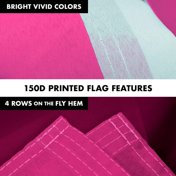 G128 Combo Pack: 6 Feet Tangle Free Spinning Flagpole (Black) Solid Magenta Flag 3x5 ft Printed 150D Brass Grommets (Flag Included) Aluminum Flag Pole - Image 5