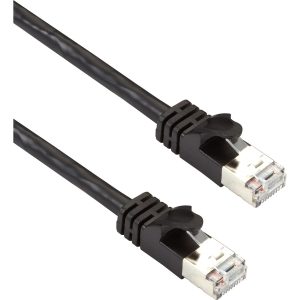 Black Box CAT6A 500-MHz STR Patch CBL Slim Molded Snagless Boot - F/UTP, CM PVC, BK, 14FT