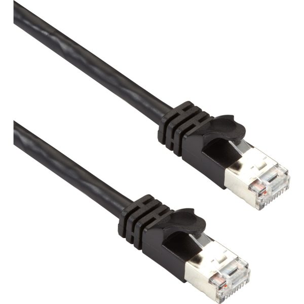 Black Box CAT6A 500-MHz STR Patch CBL Slim Molded Snagless Boot - F/UTP, CM PVC, BK, 14FT