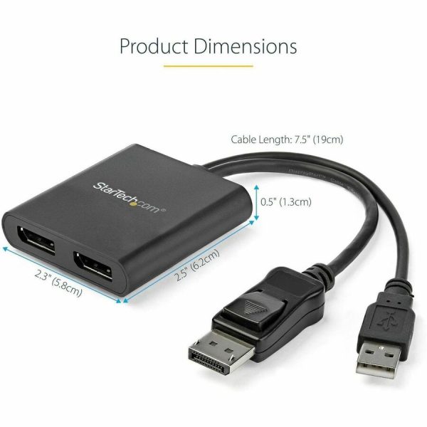 StarTech.com Dual-Monitor DisplayPort 1.2 Splitter, DisplayPort to 2x DP Multi-Monitor Adapter, Dual 4K 30Hz Computer MST Hub, Windows - Image 6
