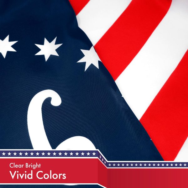 G128 Combo Pack: USA American Flag 3x5 Ft 150D Printed Stars & Bennington Flag 3x5 Ft 150D Printed - Image 4