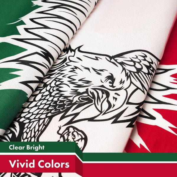 G128 5 Pack: Mexico Mexican Viva Mexico Flag | 3x5 Ft | LiteWeave Pro Series Printed 150D Polyester | Specialty Flag, Vibrant Colors, Brass Grommets, Thicker and More Durable Than 100D 75D Polyester - Image 3