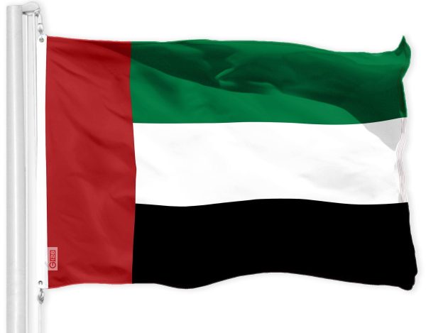 G128 Combo Pack: American USA Flag 3x5 Ft & United Arab Emirates Emirati Flag 3x5 Ft, Both Printed 150D Polyester, Indoor/Outdoor, Brass Grommets - Image 2
