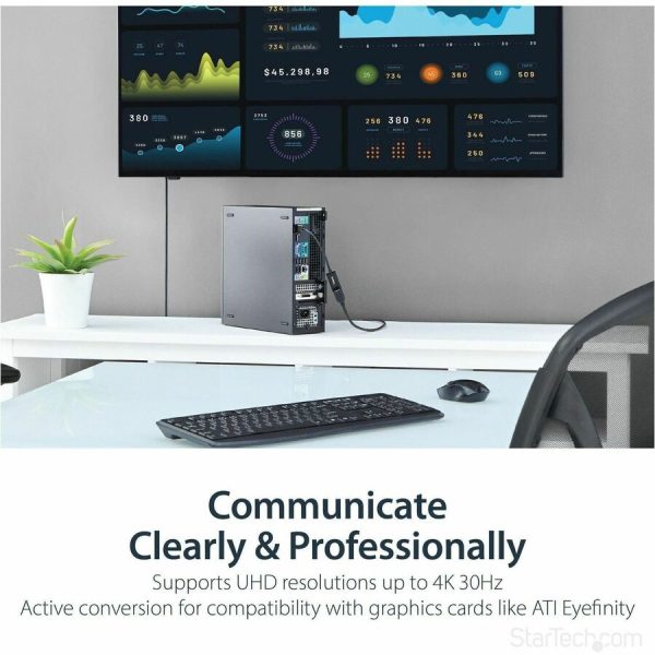 StarTech.com DisplayPort to HDMI Adapter, 4K 30Hz Active DP to HDMI Video Converter, Ultra HD DP 1.2 to HDMI 1.4 Monitor Adapter Dongle - Image 4