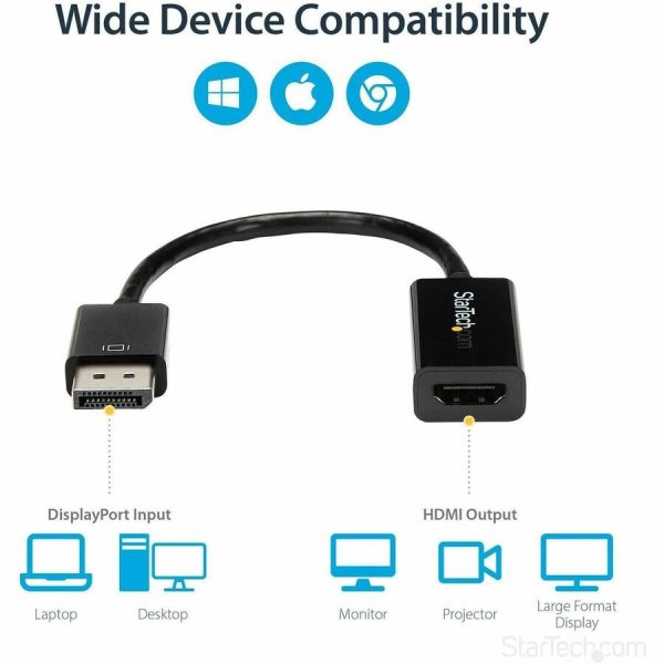 StarTech.com DisplayPort to HDMI Adapter, 4K 30Hz Active DP to HDMI Video Converter, Ultra HD DP 1.2 to HDMI 1.4 Monitor Adapter Dongle - Image 5