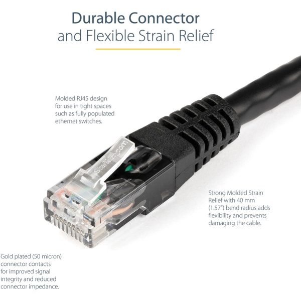 StarTech.com 5ft CAT6 Ethernet Cable - Black Molded Gigabit - 100W PoE UTP 650MHz - Category 6 Patch Cord UL Certified Wiring/TIA - Image 4