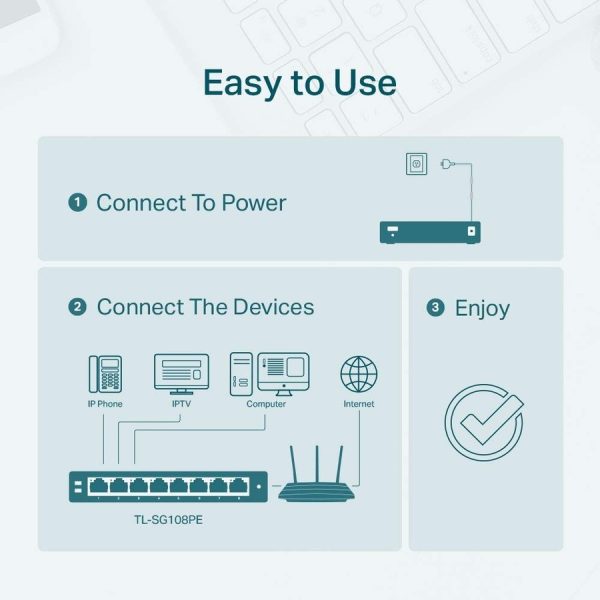 TP-Link TL-SG108PE - 8-Port Gigabit Easy Smart Switch with 4-Port PoE - Image 7