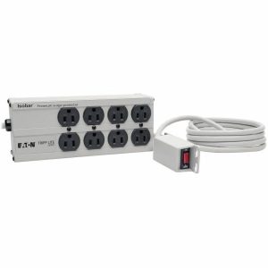 Eaton Tripp Lite Series Isobar 8-Outlet Surge Protector, 12 ft. Cord with Right-Angle Plug, 3840 Joules, Remote Master Switch, Metal Housing